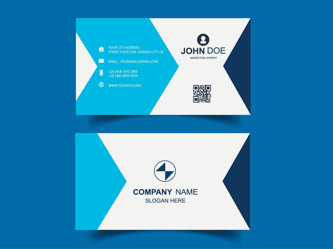 diseño de tarjeta de visita único azul elegante gratis pro vector