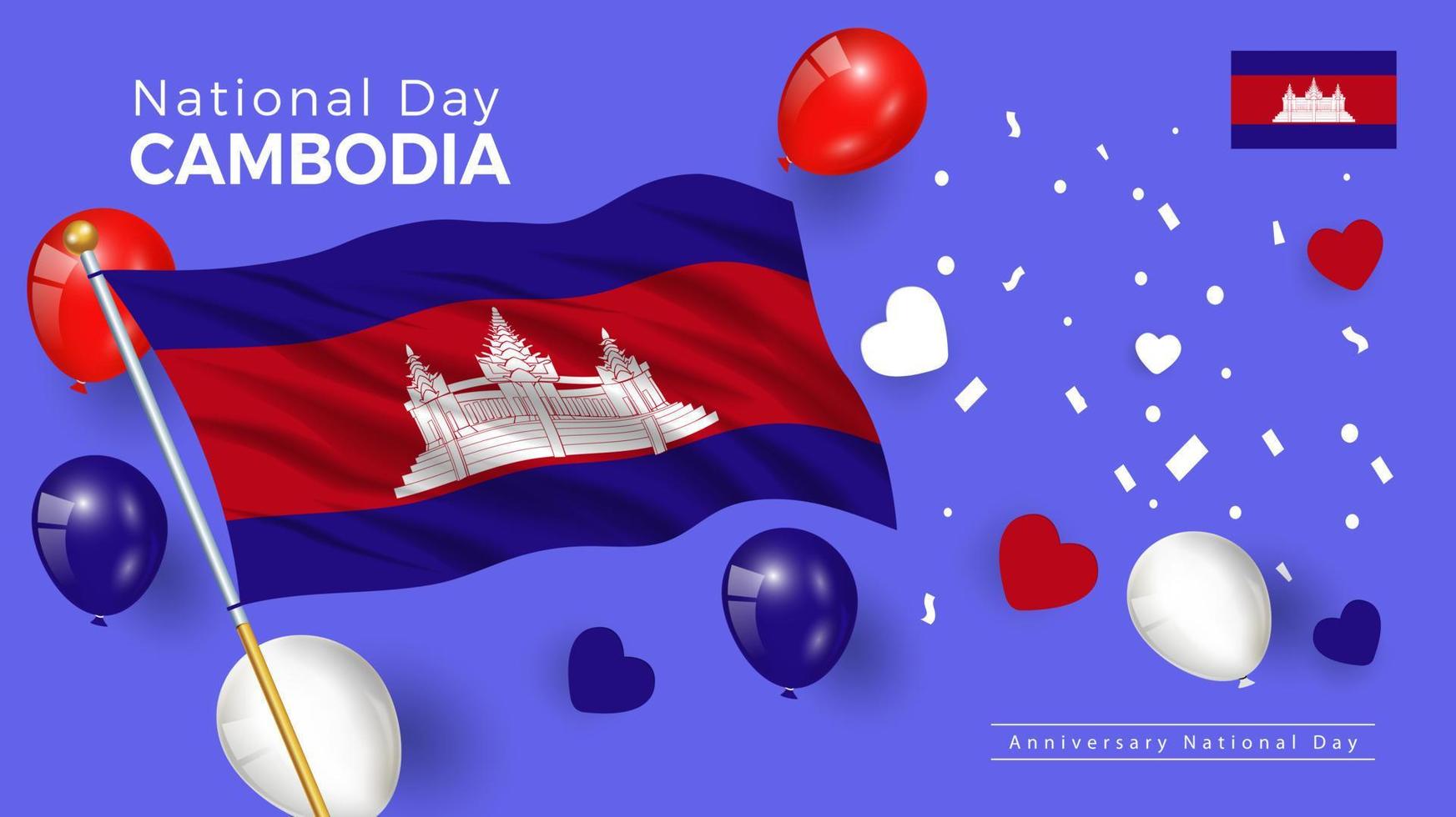 Happy National Day Cambodia. Banner, Greeting card, Flyer design. Poster Template Design vector