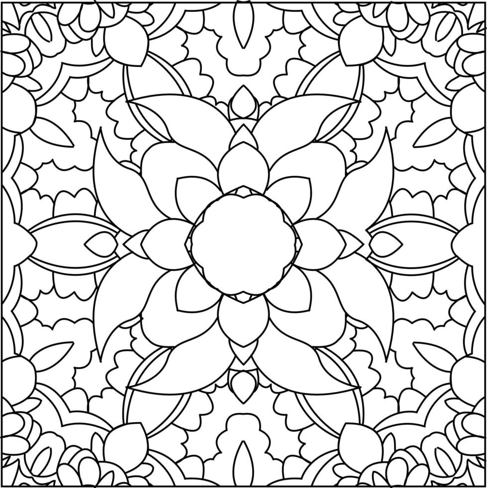 boceto en blanco y negro de flora y fauna batik. se puede utilizar para diversos fines vector