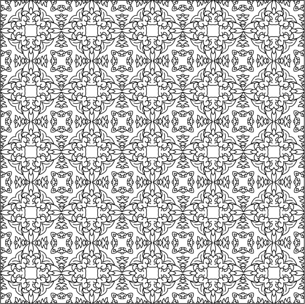black and white sketch of flora and fauna batik. can be used for various purposes vector