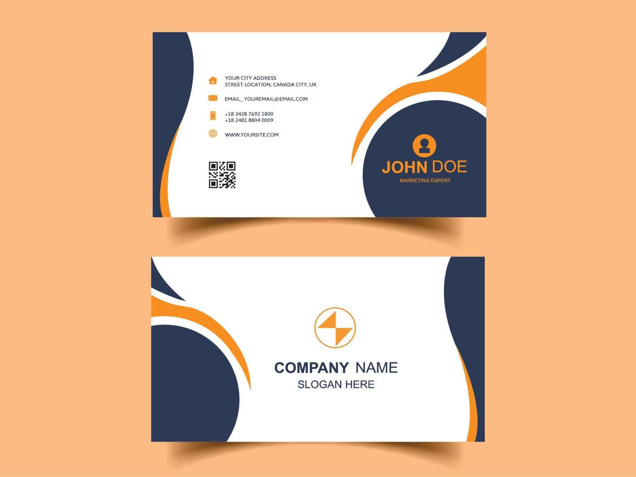 Free Stylish Blue Unique Business Card Design Pro Vector