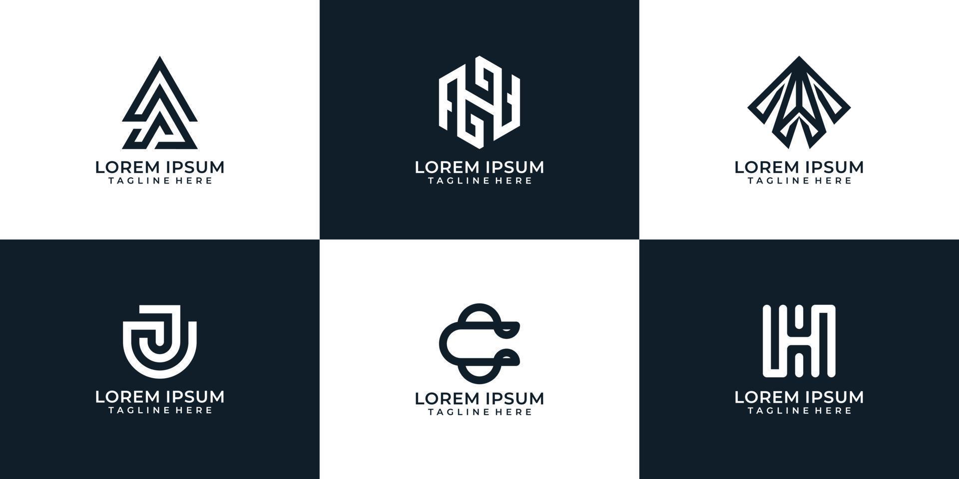 conjunto de inspiración de diseño de vector de logotipo abstracto