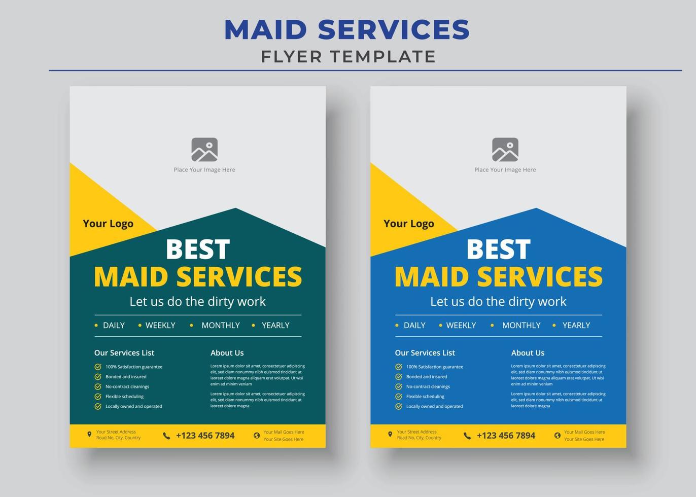 Best Maid Service poster, Maid Service Flyer Template, Housekeeping Services Flyer vector