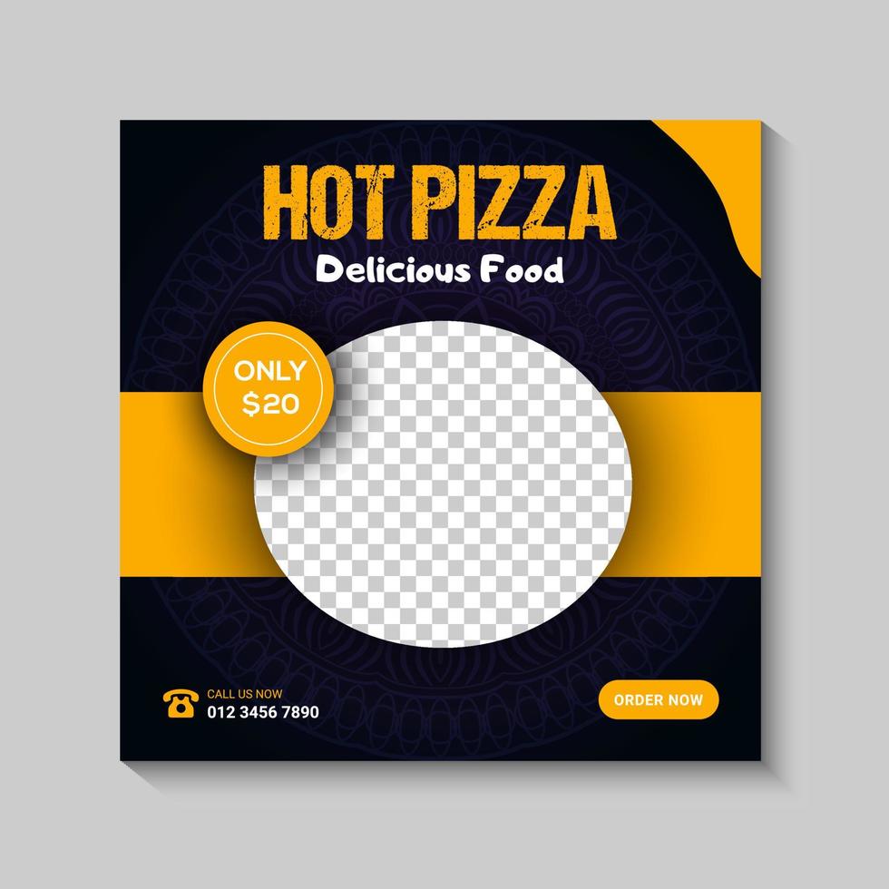food menu social media banner and social media promotion post design template vector