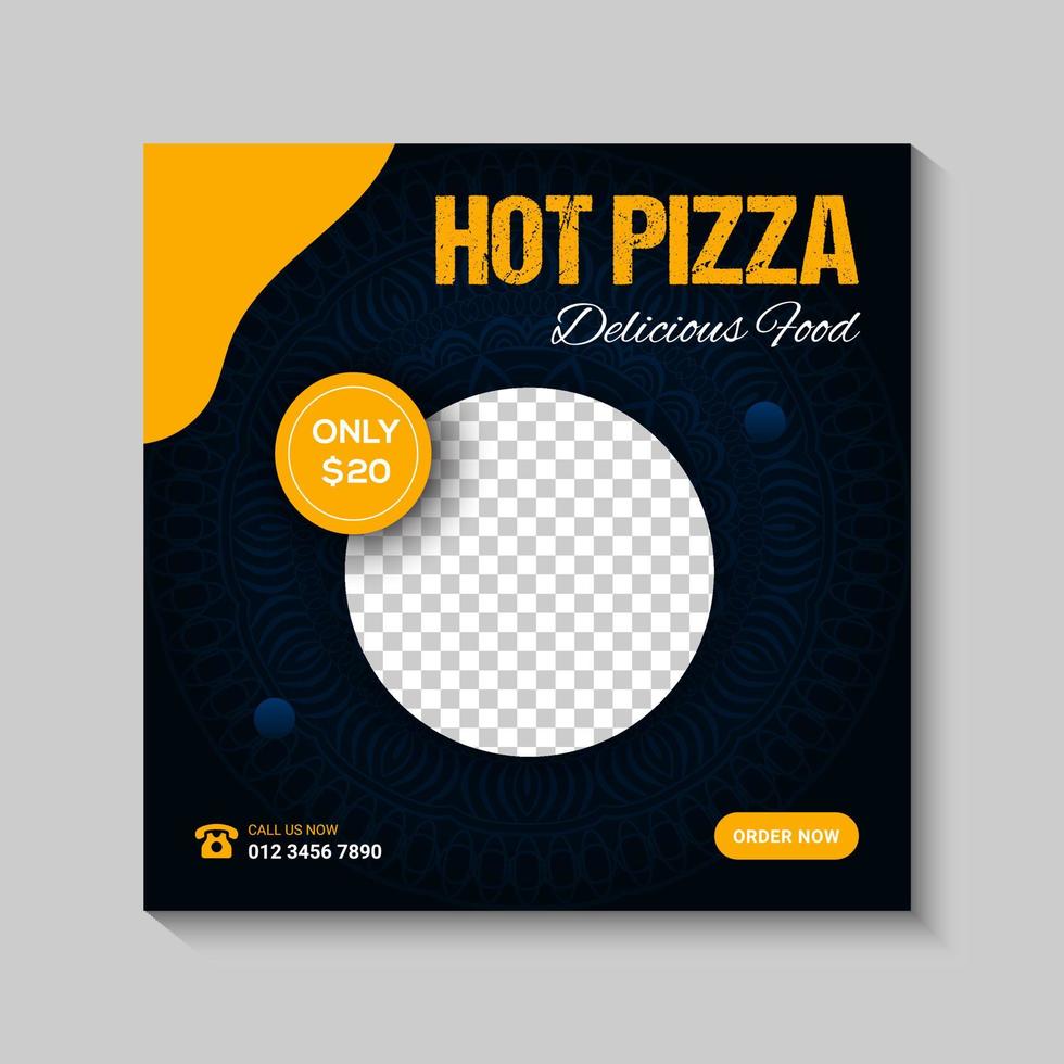 food menu social media banner and social media promotion post design template vector