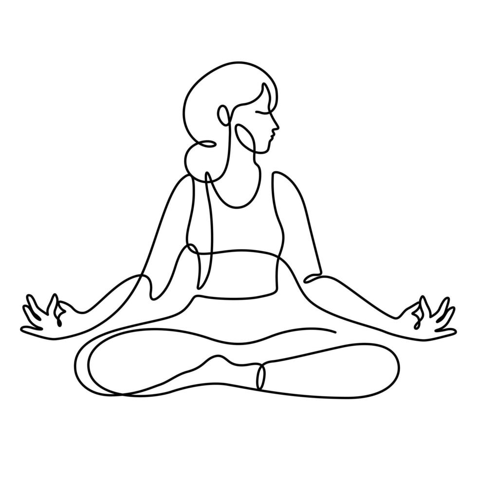 woman in lotus pose yoga vector