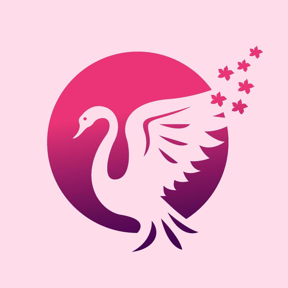 Swan color gradation Logo vector