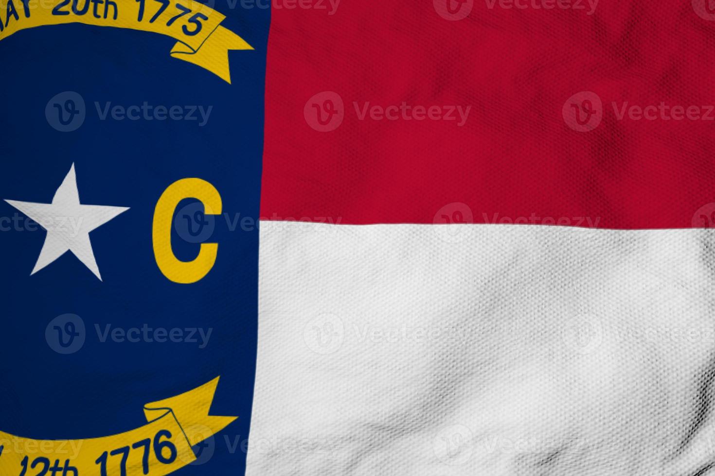 Flag of North Carolina in 3D rendering photo