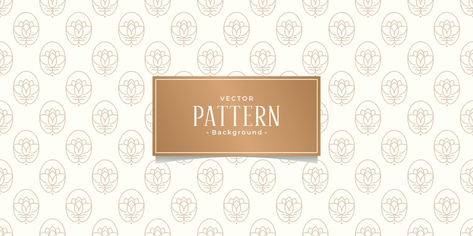 seamless ornate floral slim with frame linear vector pattern on brown background Premium Vector