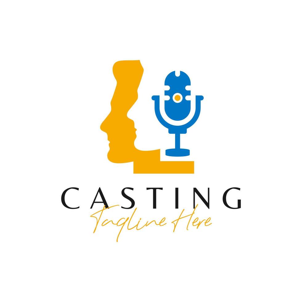 logotipo de ilustración de casting de transmisión de radio vector