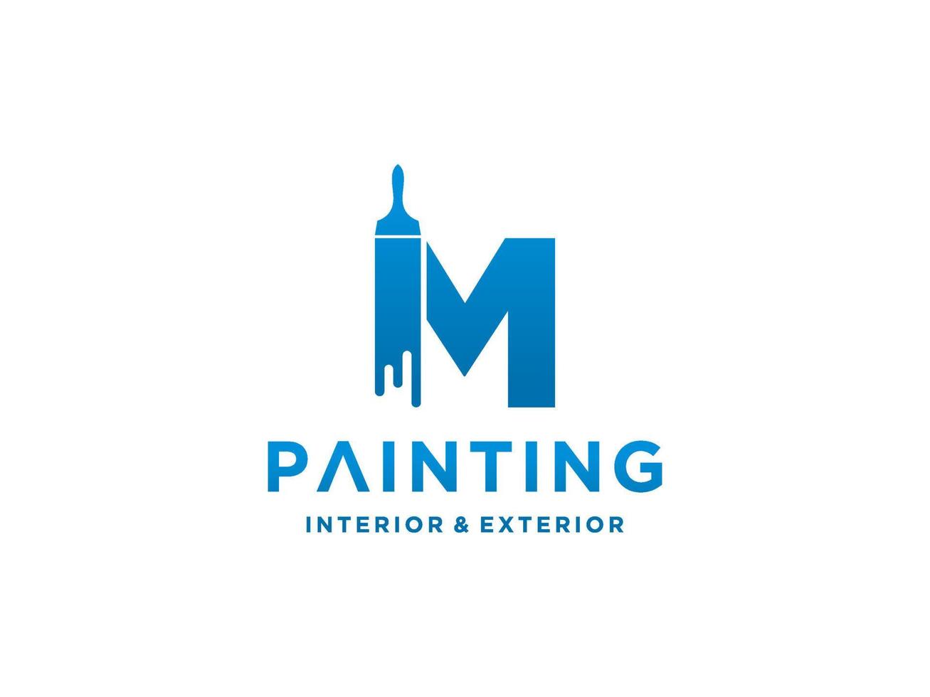 Painting logo template with initial M concept Premium Vector