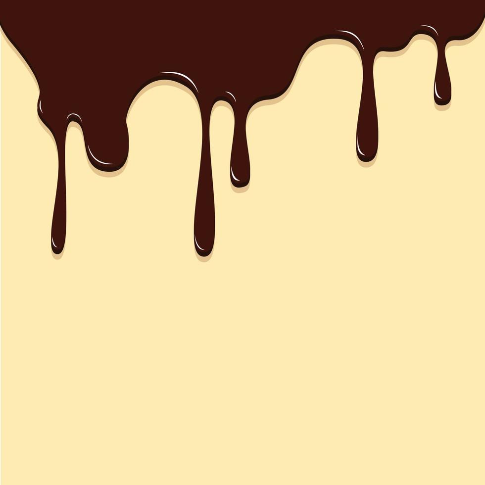 Chocolate dripping, Chocolate background vector illustration