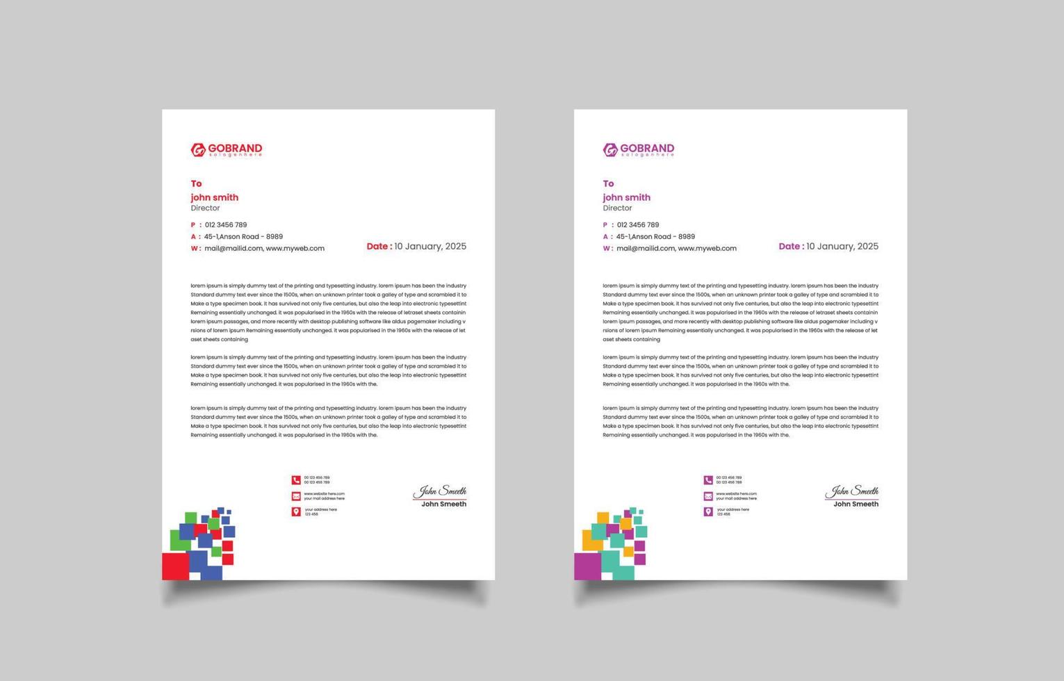 Letterhead Template Modern Letterhead Design vector