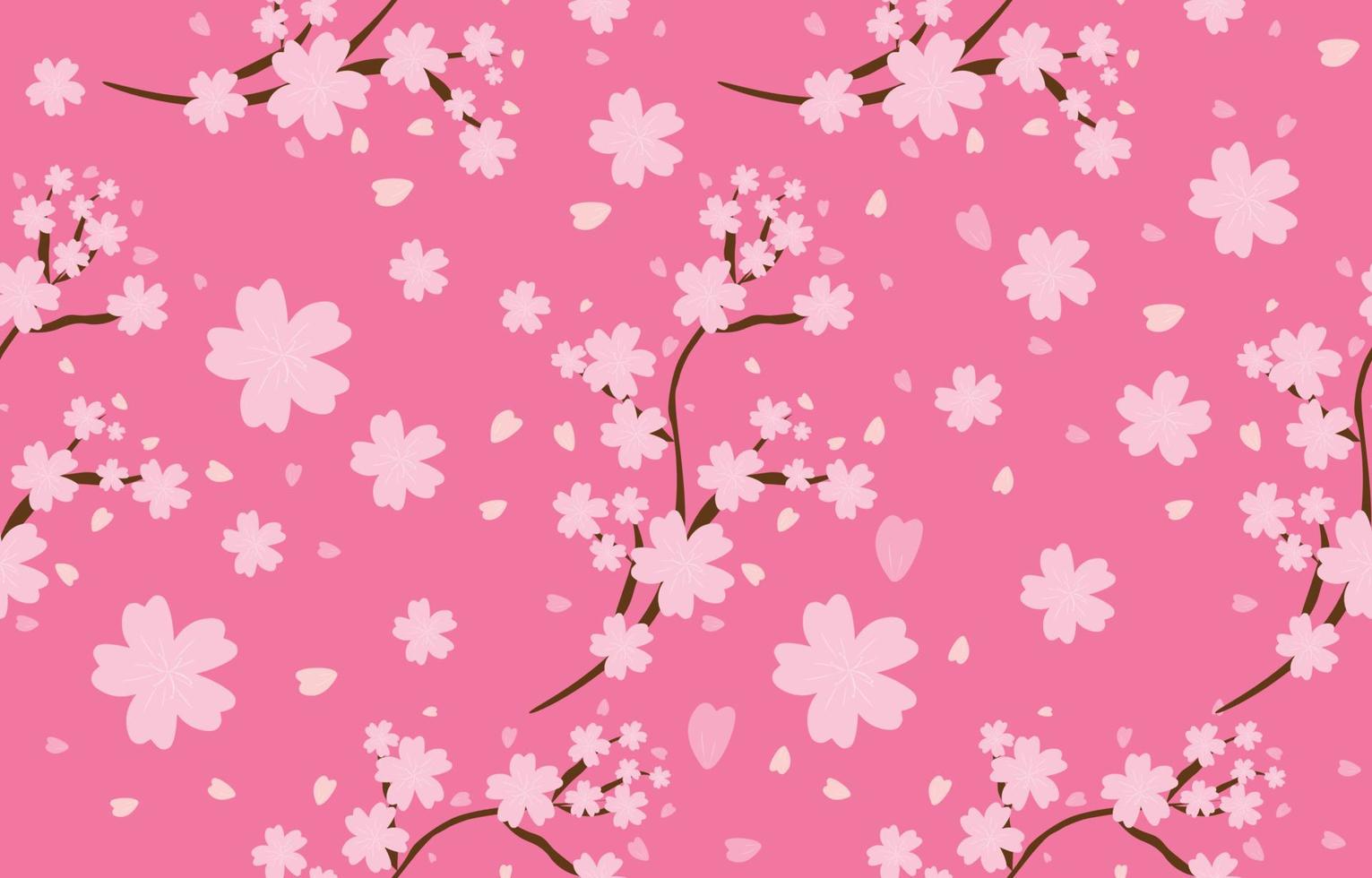 Seamless pattern of sakura, delicate pink fabric pattern, spring petal illustration vector. vector