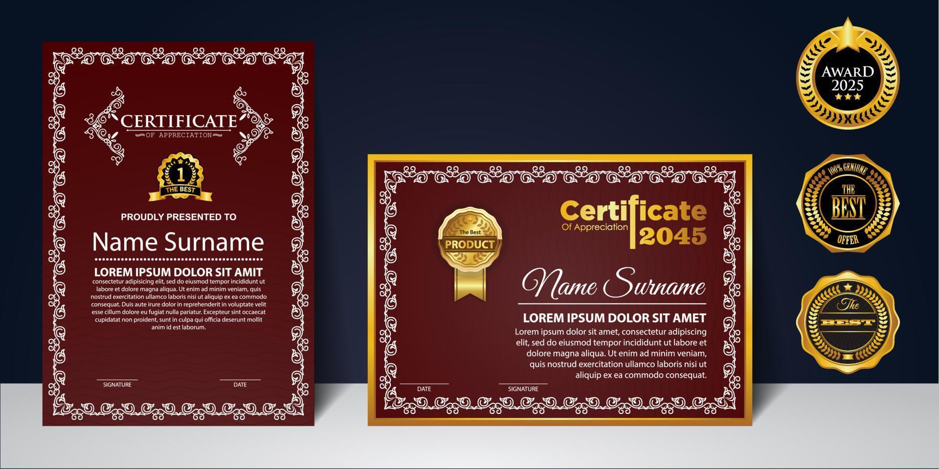 Modern Design Certificate layout concept. Simple elegant and luxurious elegant modern design diploma background vector award certificate template