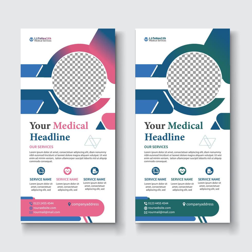 Doctor and Medical Services Flyer DL vector