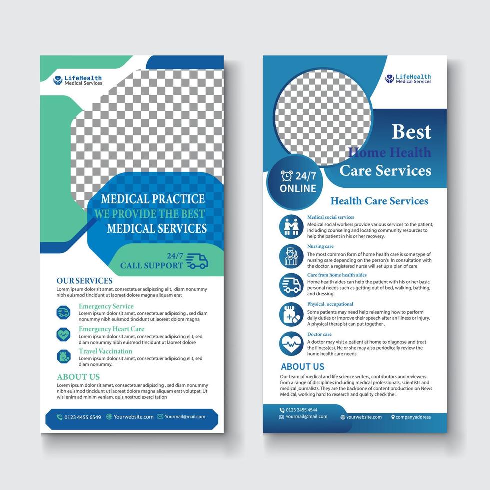 Doctor and Medical Services Flyer DL vector