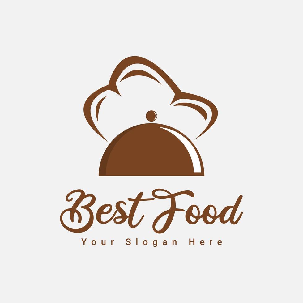 Simple and Clean Restaurant Logo Template Design in Brown Color, Suitable for Restaurants, Cafe