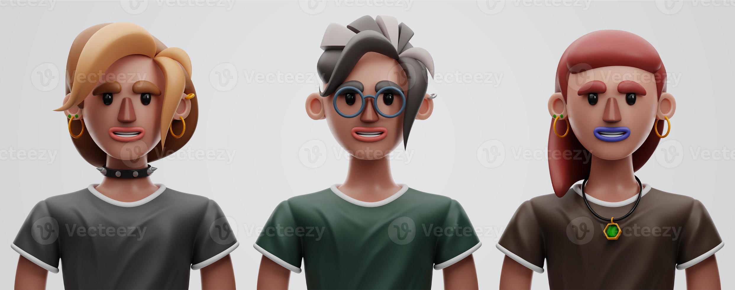 Premium Female Human Character 3d rendering on isolated background photo