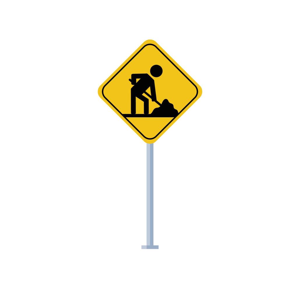 construction traffic sign symbol vector