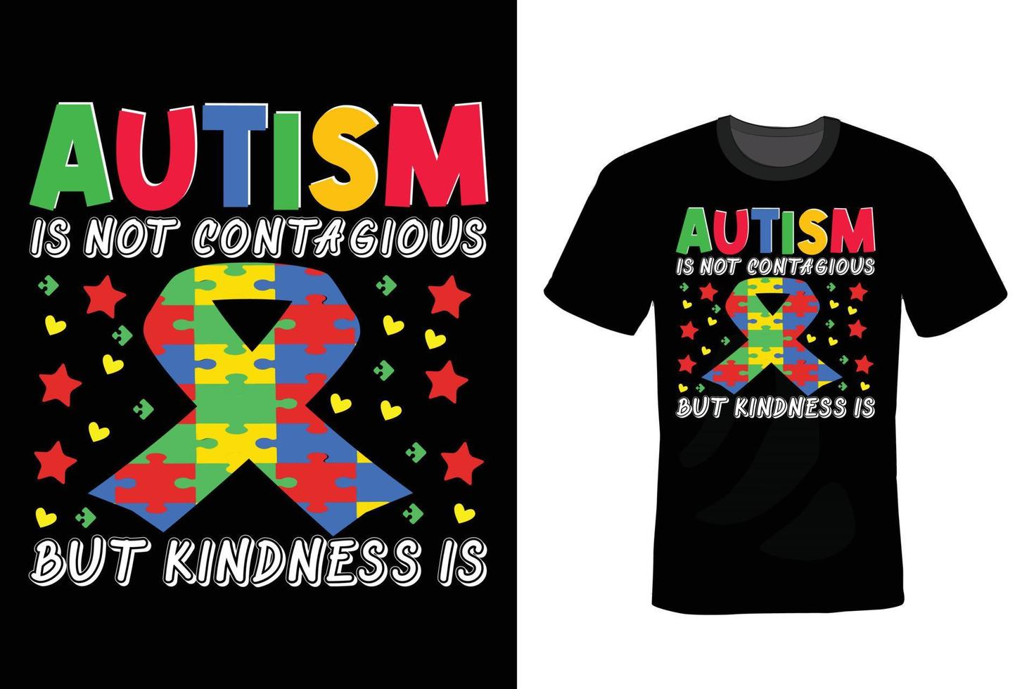 diseño de camiseta de autismo, vintage, tipografía vector