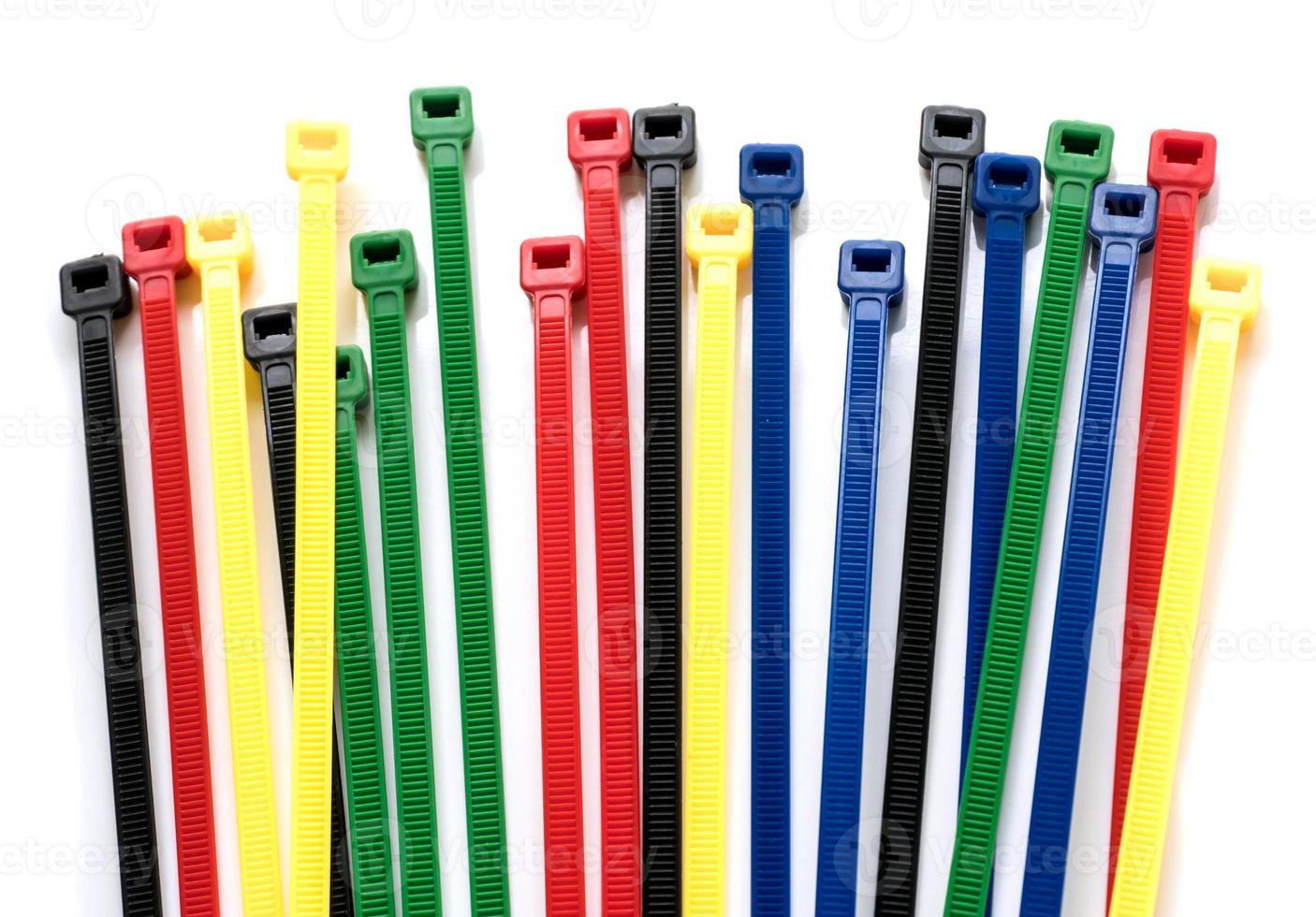 Cable ties isolated on white background.Colorful cable tie isolated photo