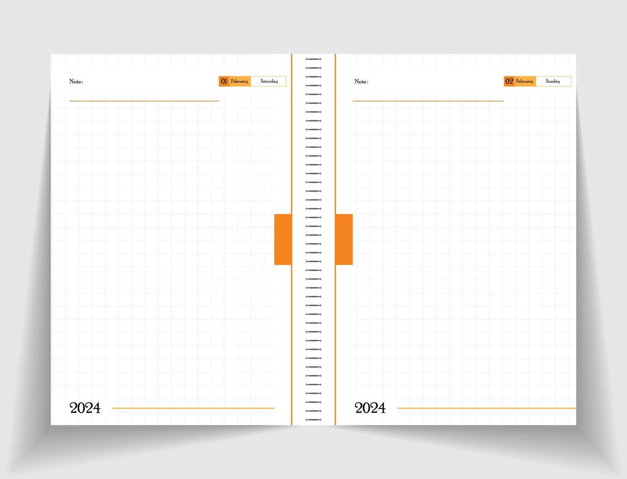 cuaderno de bocetos de cuadrícula de puntos de diseño de página de cuaderno de primavera de página interior de lácteos coloridos vector