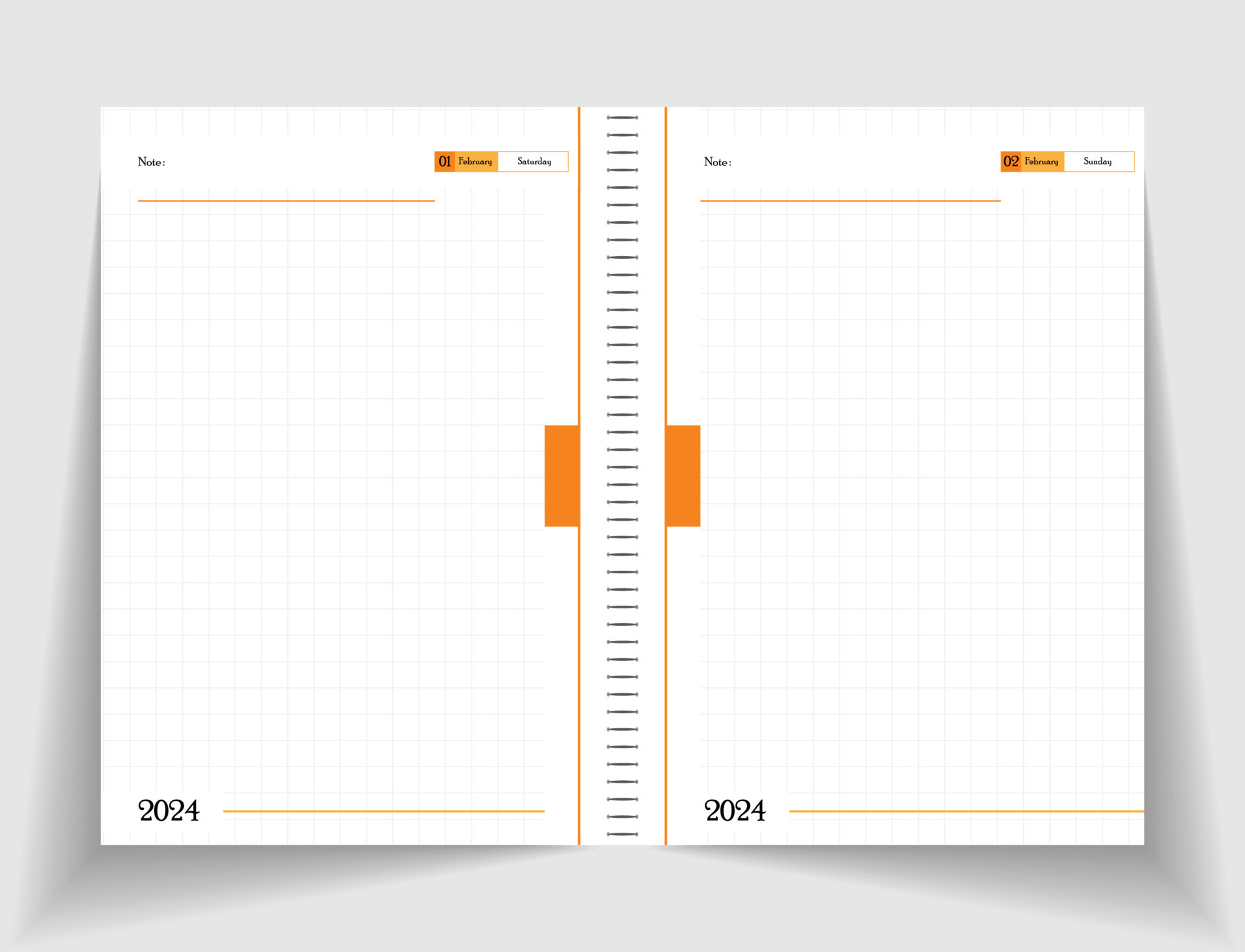 colorful dairy inner page spring notebook page design layout dot grid