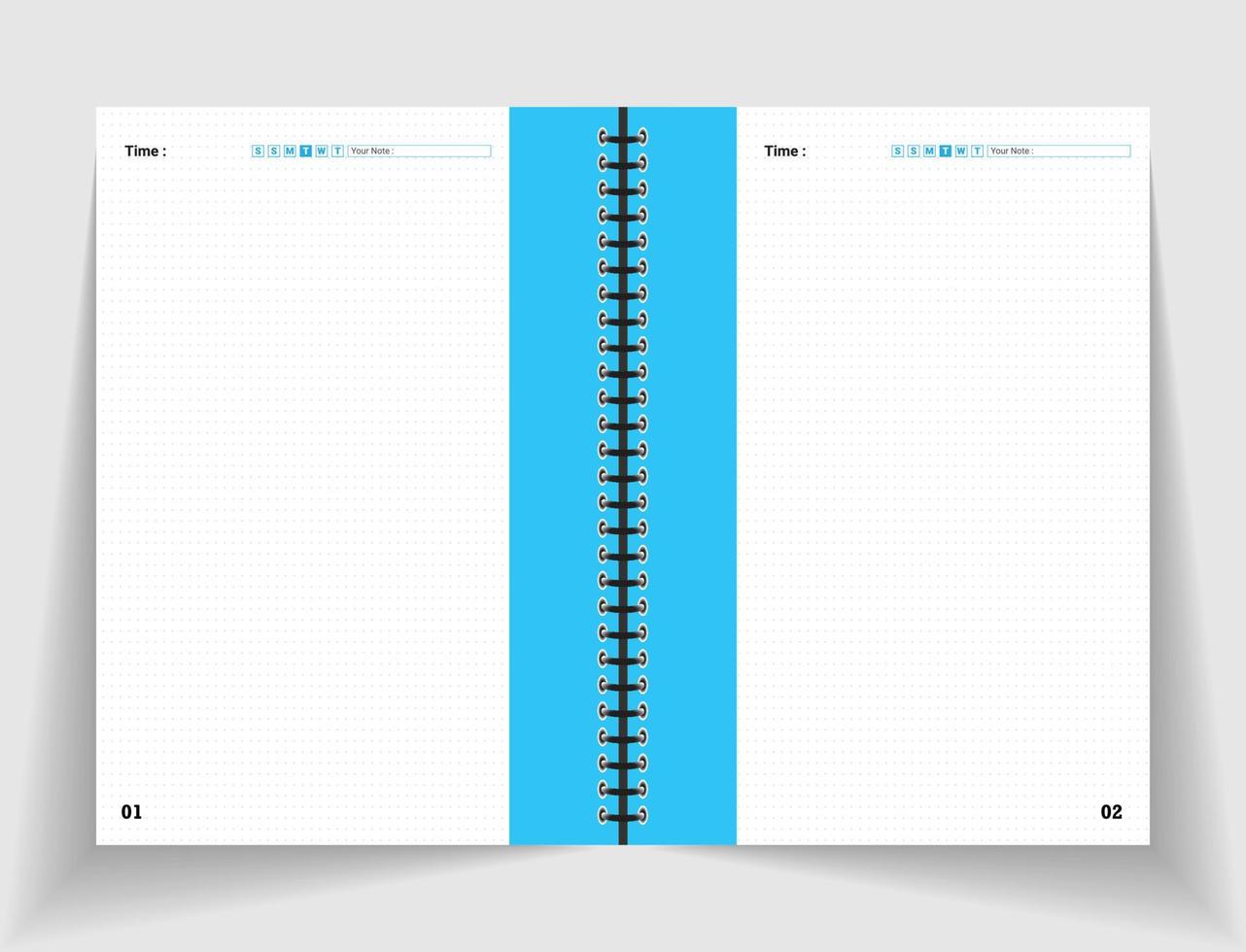 colorful dairy inner page spring notebook page design layout dot grid sketchbook vector