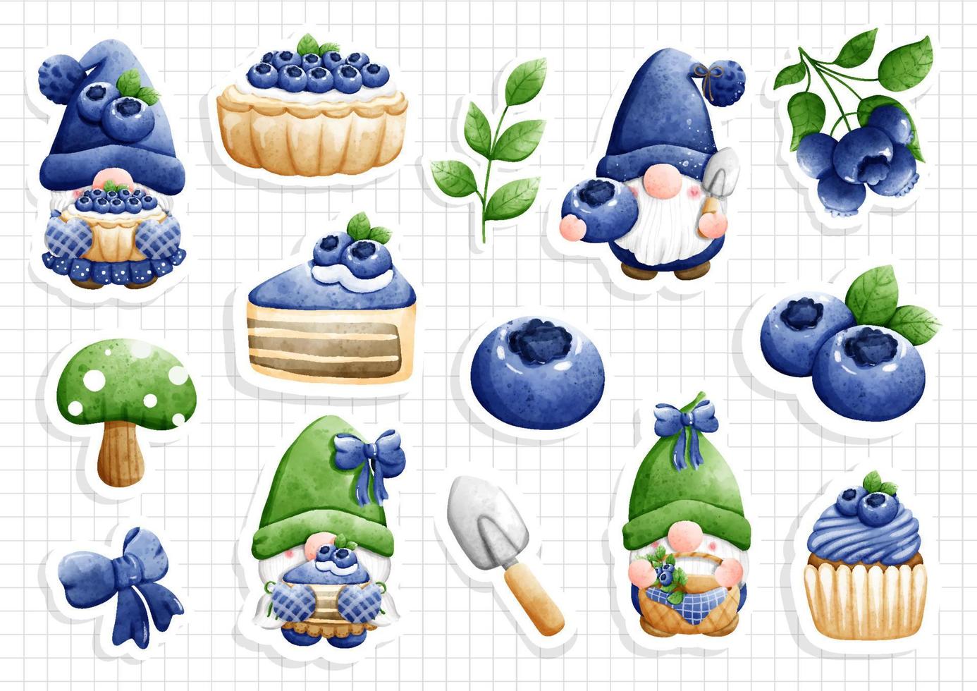 blueberry gnome, gnome fruit.Vector illustration vector