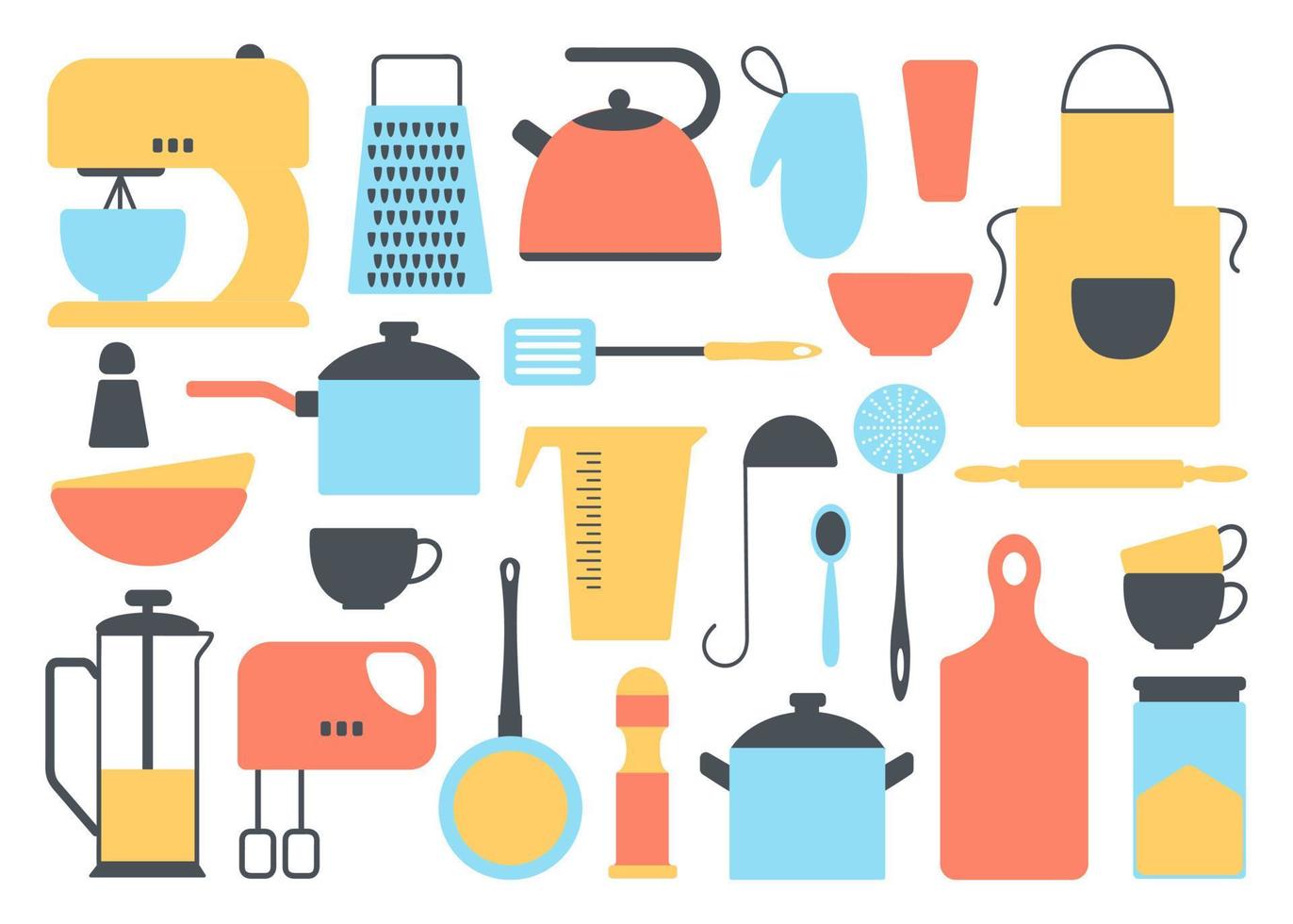 conjunto de utensilios de cocina.colección de iconos de utensilios de cocina vector