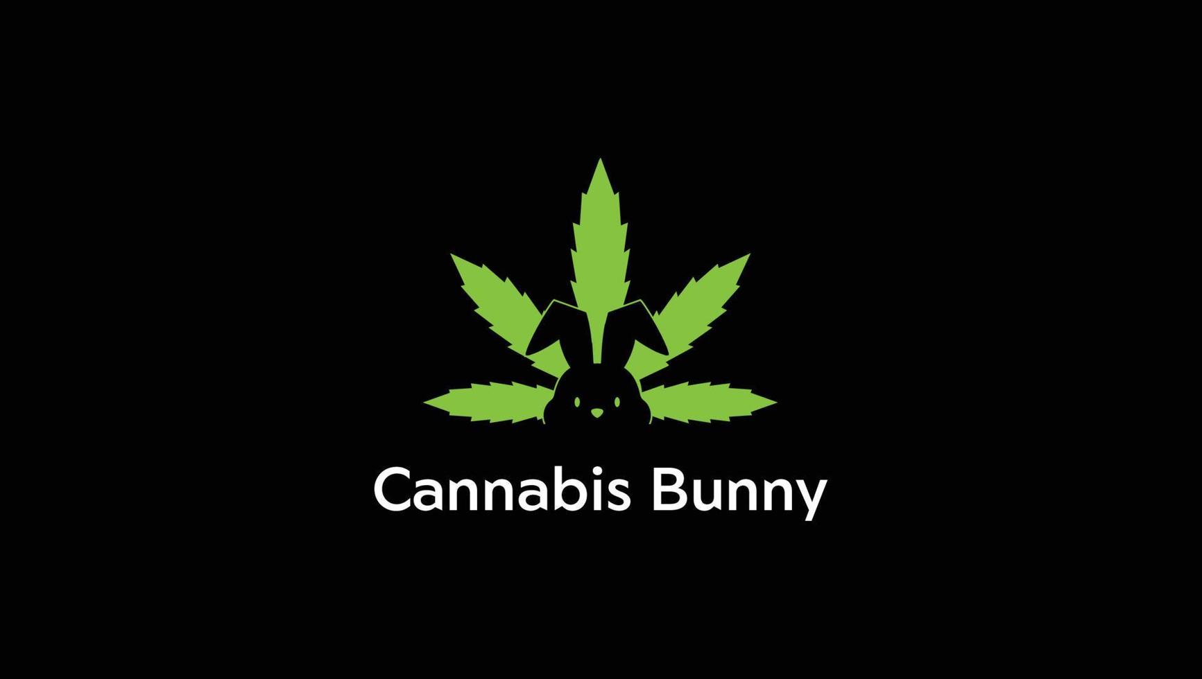 Cannabis Bunny Animal Marijuana Leaf Logo vector