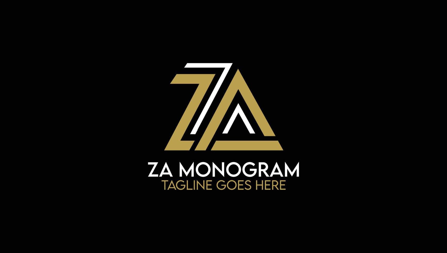 ZA Name Initials Monogram Logo Template vector