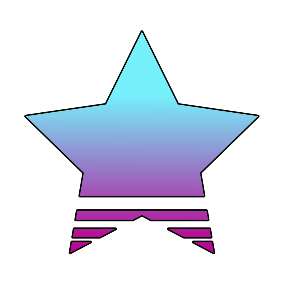 Abstract star shape retro style 80s-90s png