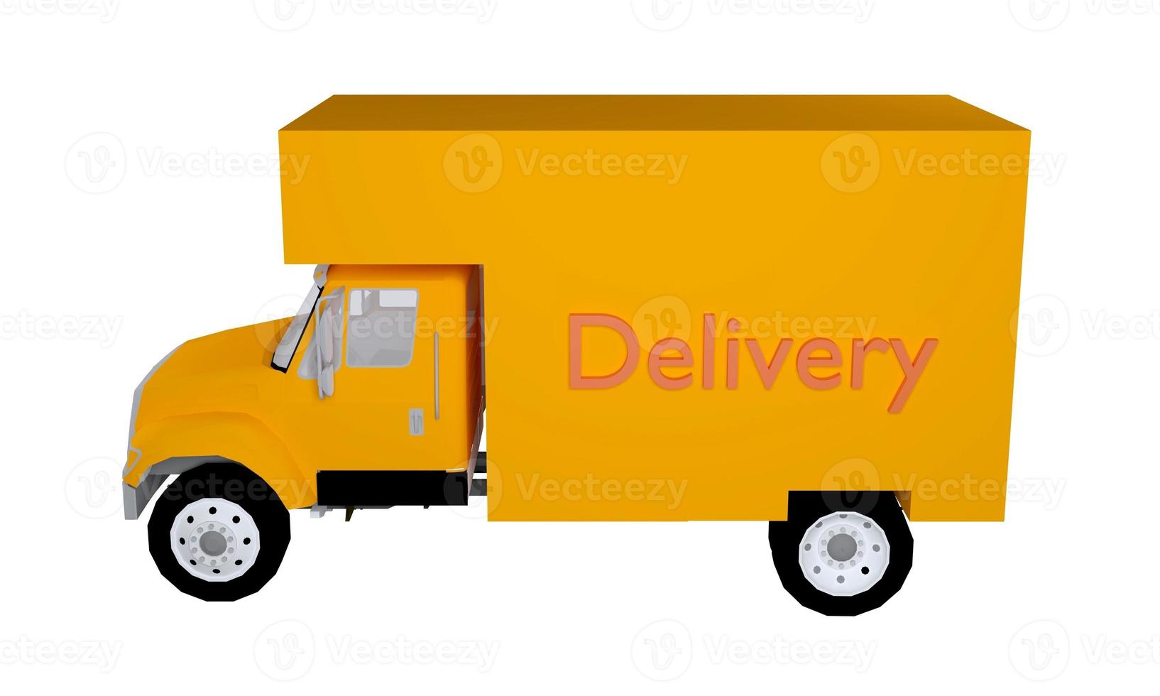 Truck delivery isolated on white background , 3D rendering photo