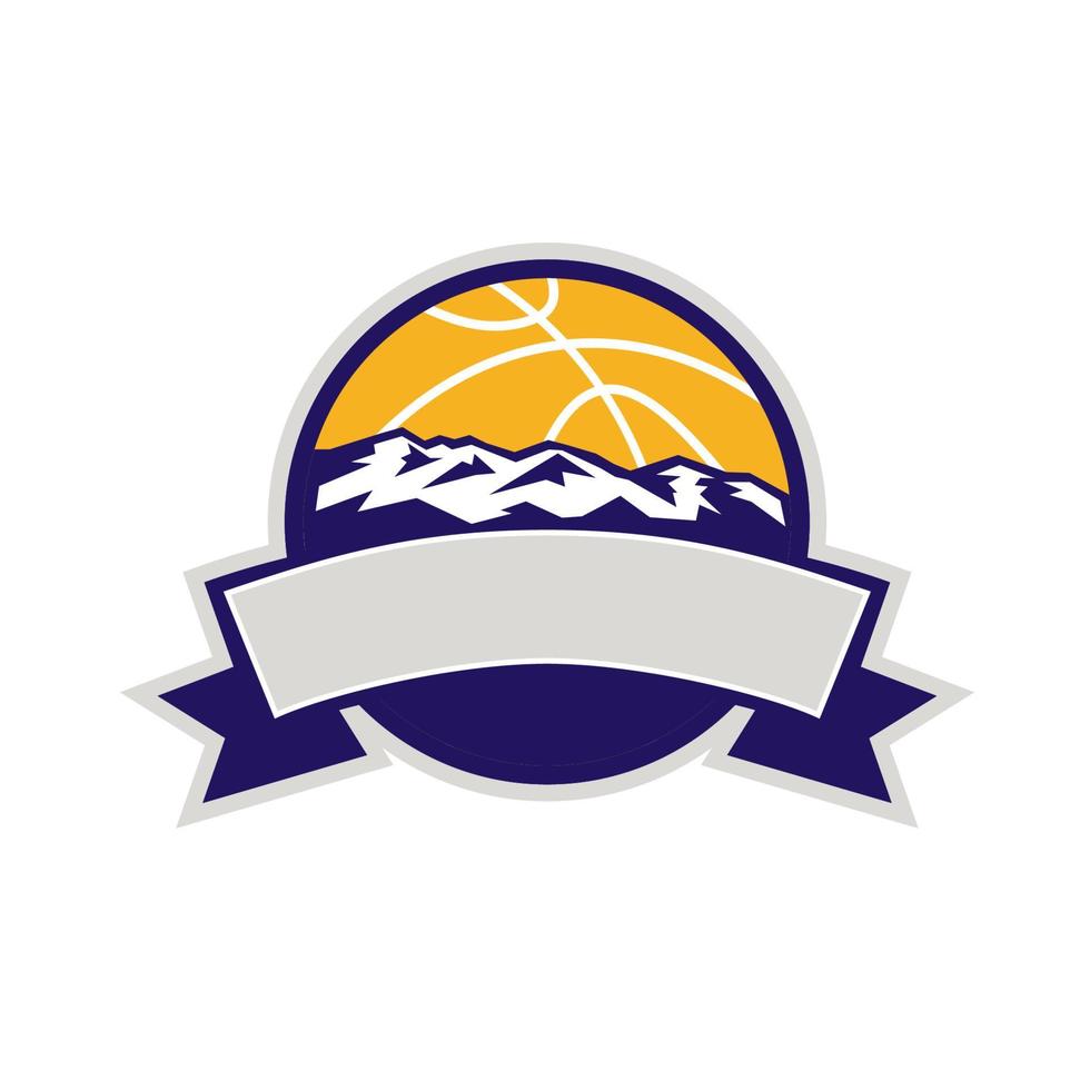 Basketball Ball Mountains Scroll vector