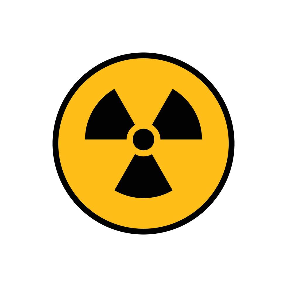 vector symbols and signs of nuclear, danger, hazard.