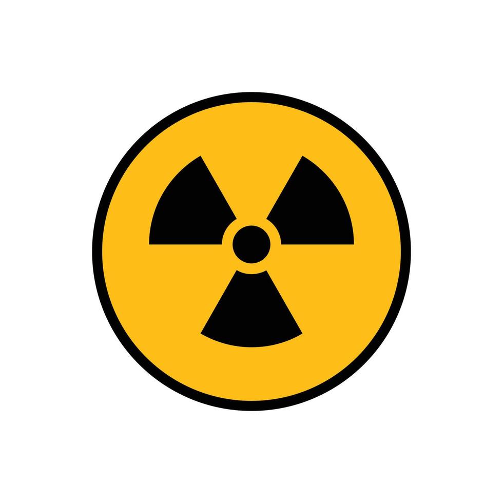 vector symbols and signs of nuclear, danger, hazard.