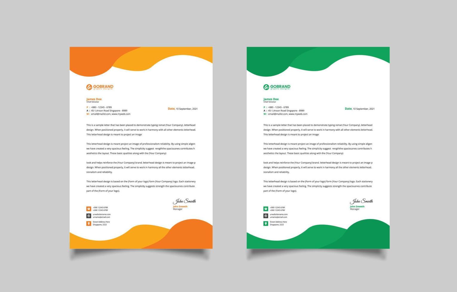 Modern Professional Letterhead Design vector