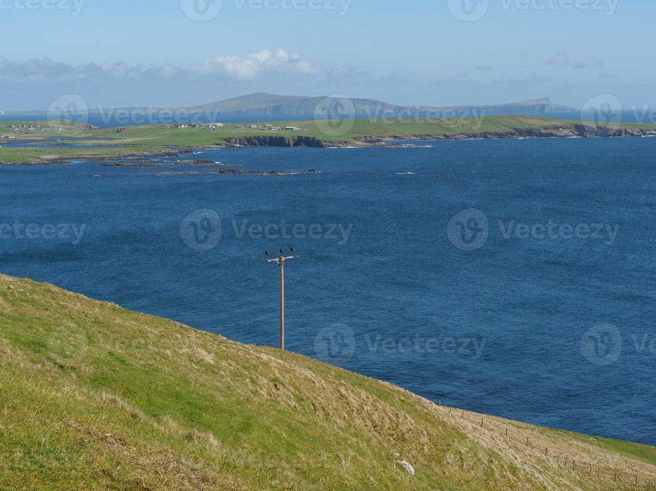 The shetland islands with the city of Lerwick in Scotland photo