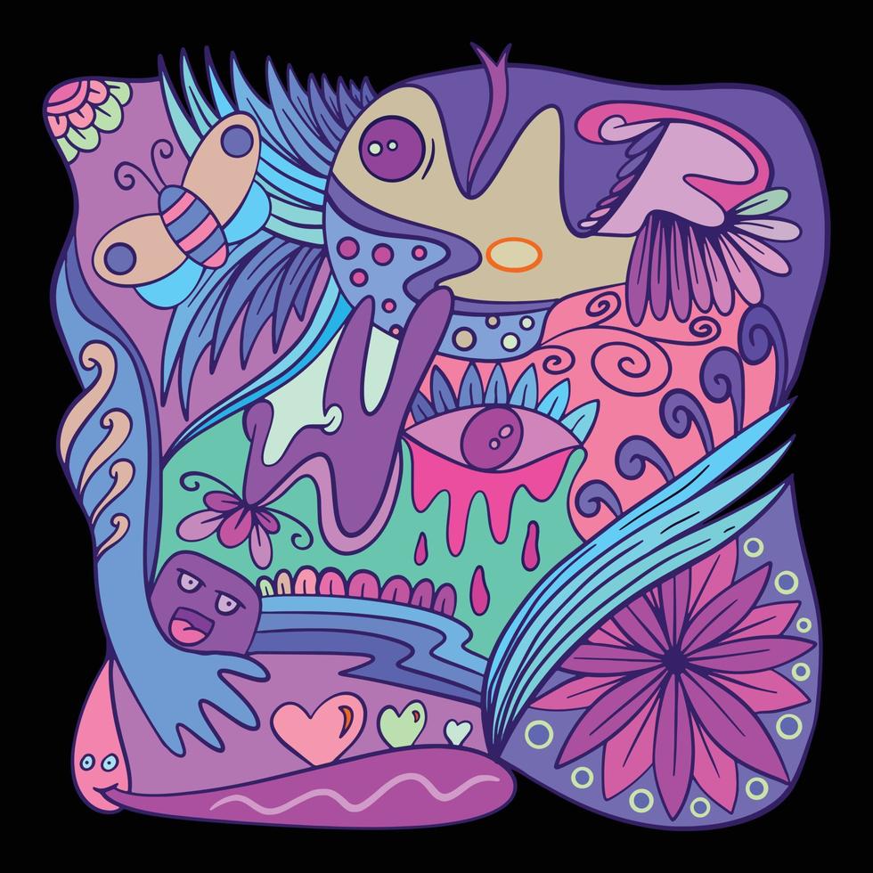 Colorful Abstract Doodle for Background Banner poster tshirt design etc vector
