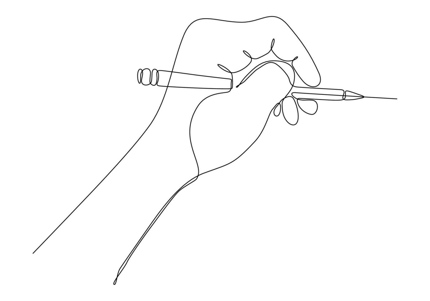 continuous drawing line of hand drawing line vector