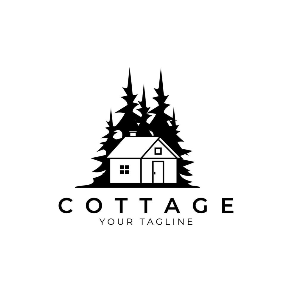 cottage logo vector vintage symbol illustration design