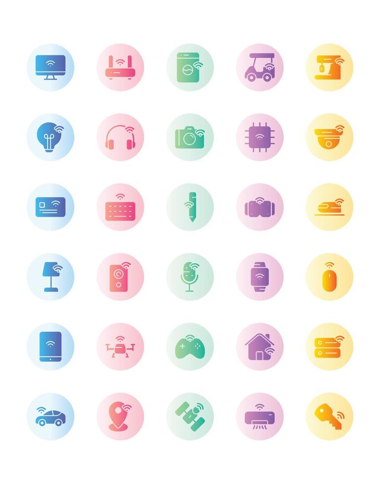 Internet Of Things Icon Set 30 isolated on white background vector