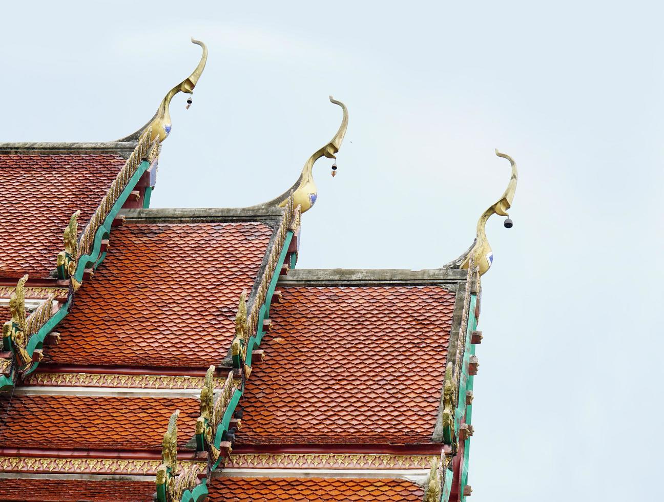 roof of a temple in Thailand photo