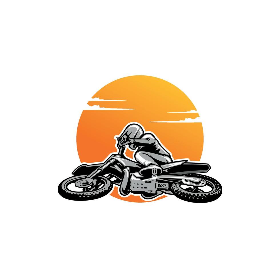 vector de ilustración de aventura de senderos de motocross