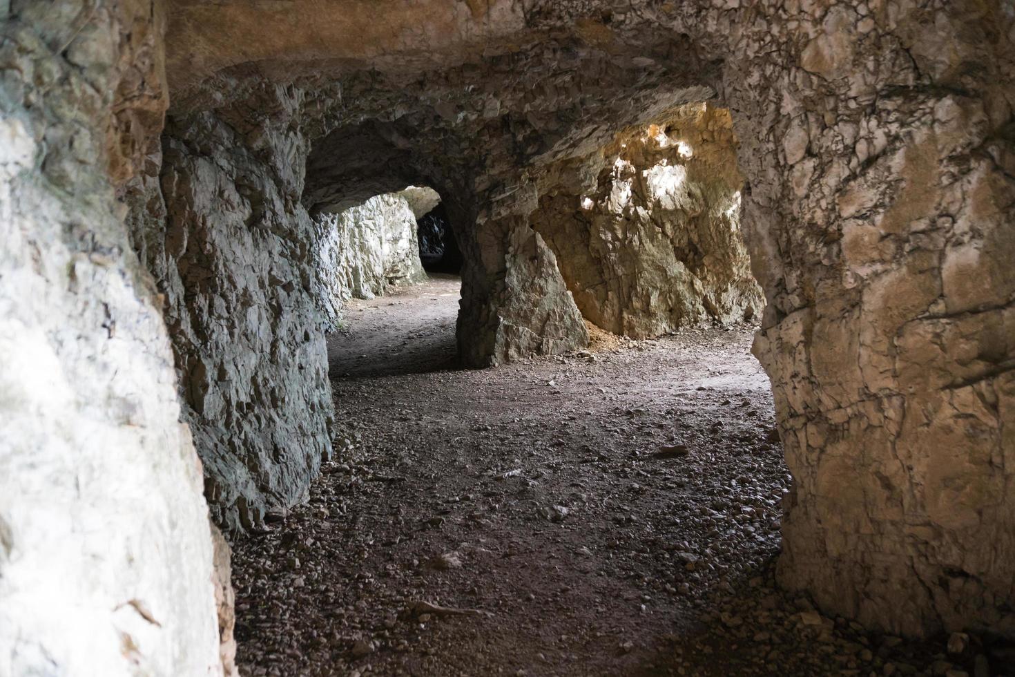 The road of the 52 tunnels is a military mule track built during the First World War on the Pasubio massif in Italy photo
