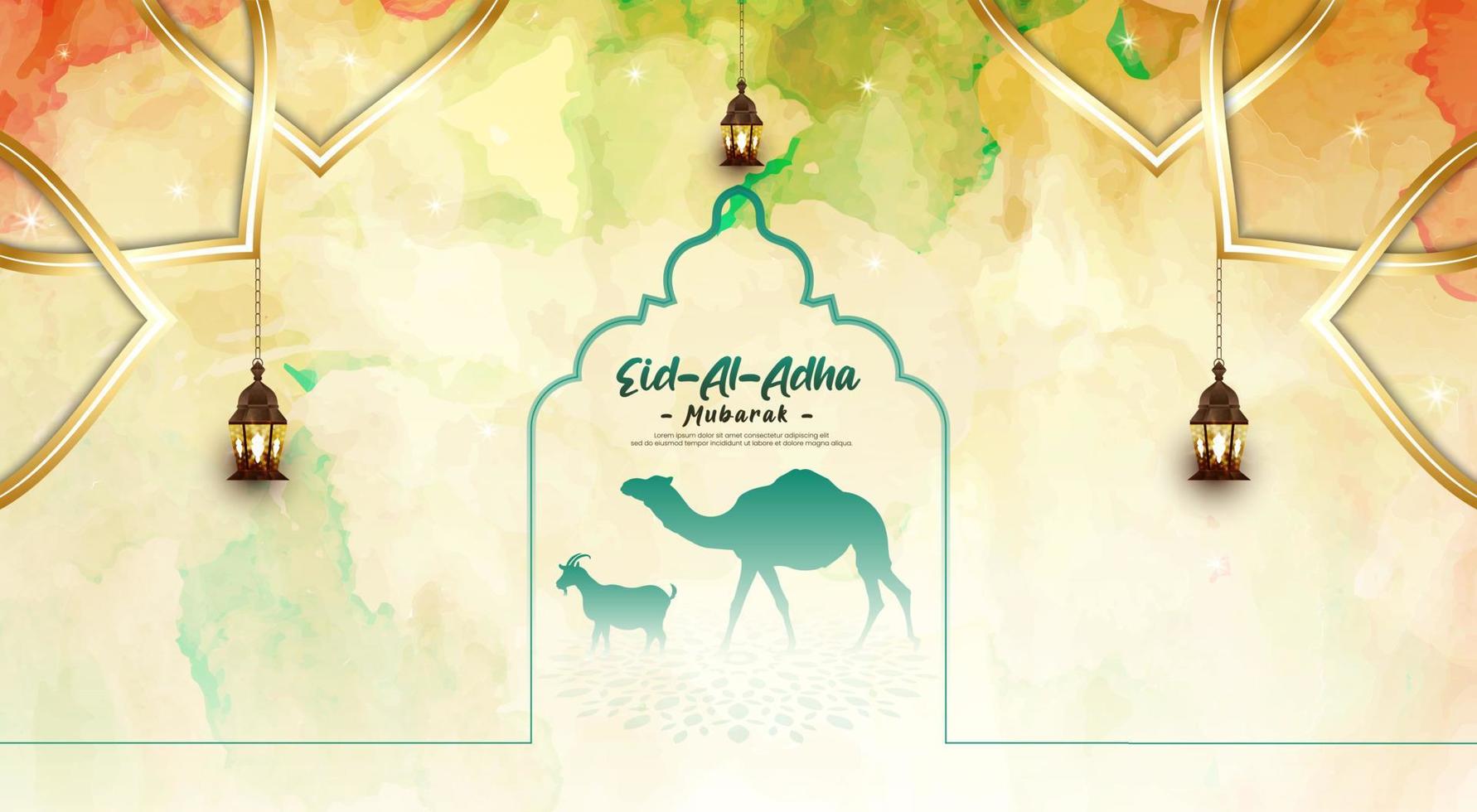 diseño de plantilla de eid al adha mubarak. vector