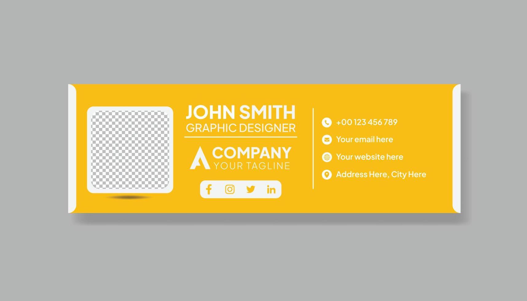 Email signature template or email footer and social media cover vector