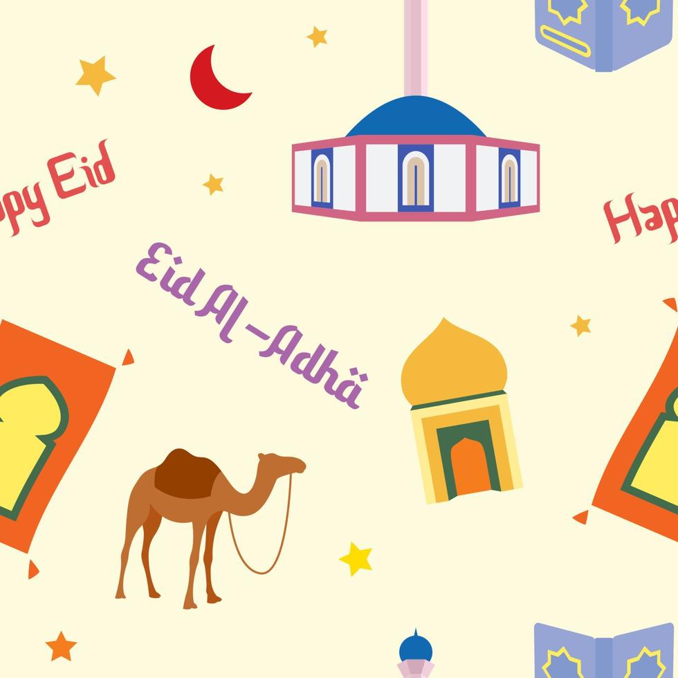 patrón de estilo aleatorio eid al adha sin costuras vector